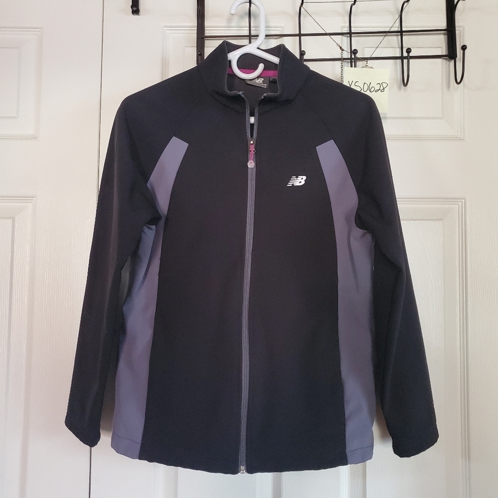 New Balance‎ Full Zip Softshell Zip Pockets Black Gray Size Small Golf